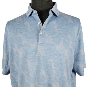 Havana Jim Men's Light Blue Patterned Golf Polo Casual Sport Size L